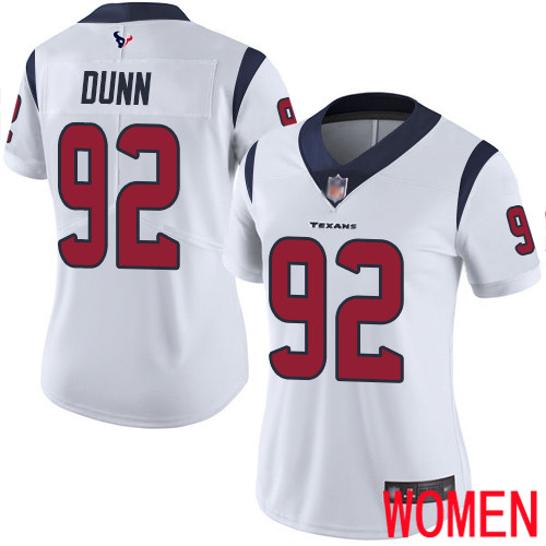 Houston Texans Limited White Women Brandon Dunn Road Jersey NFL Football #92 Vapor Untouchable